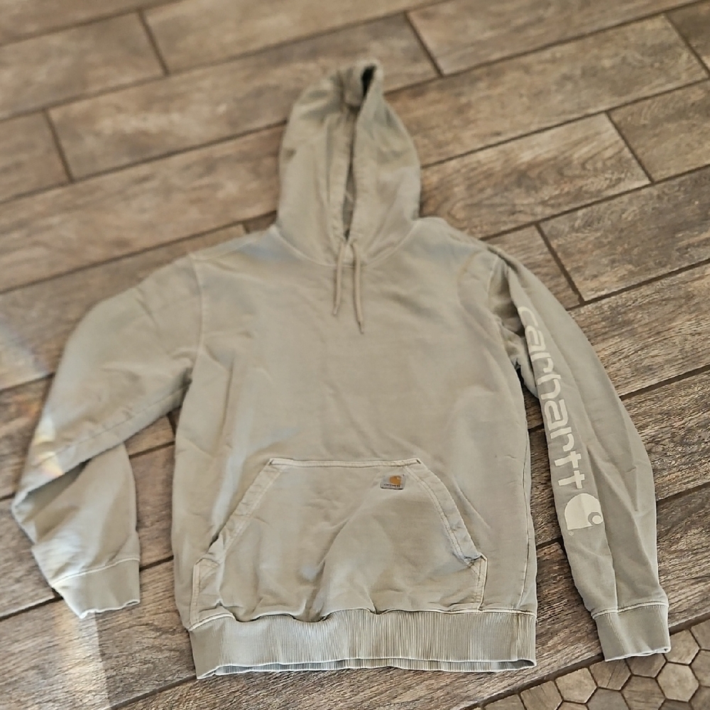Carhartt Men's Kahki Hoodie Size Small